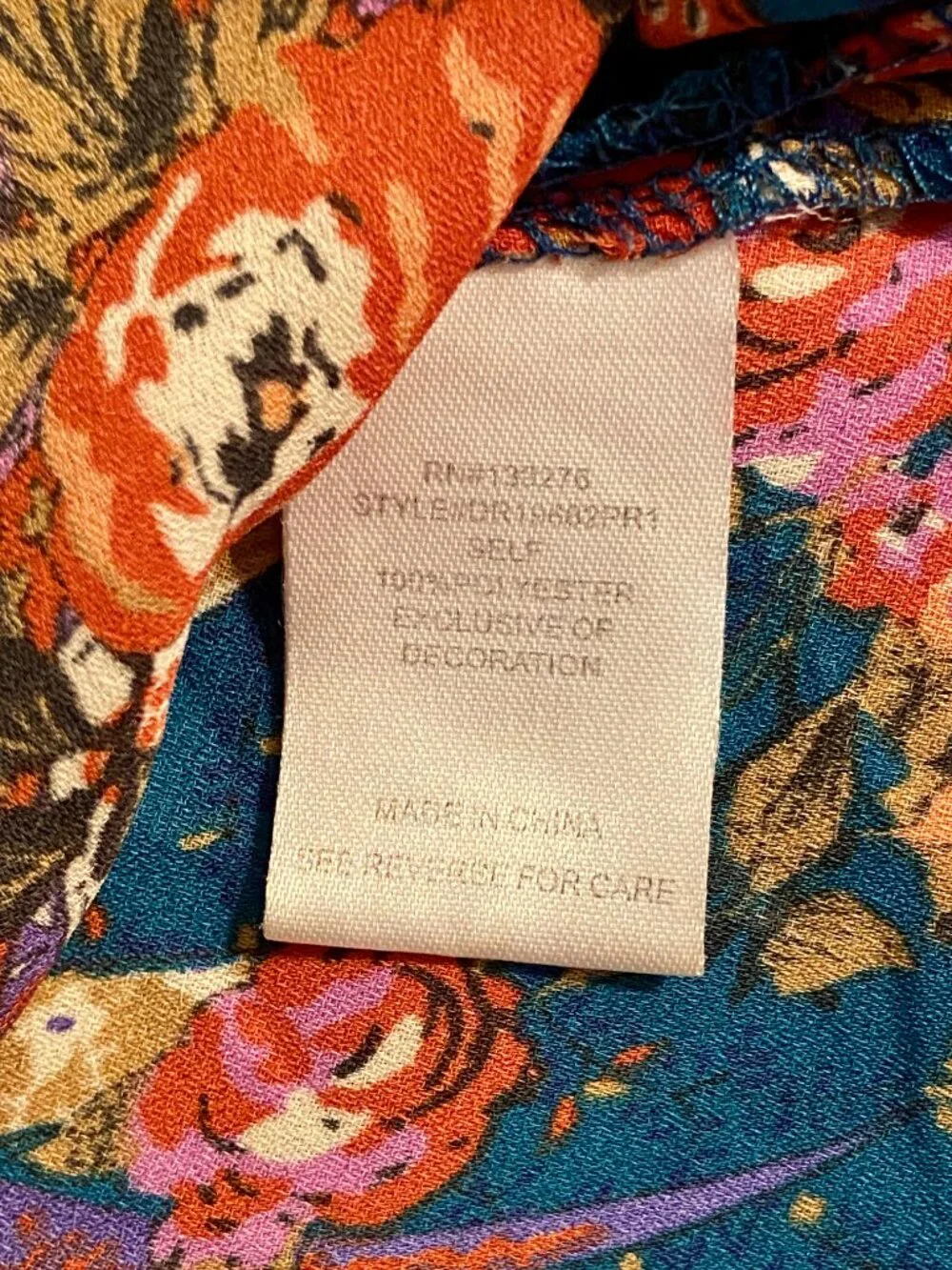 DR2 Paisley Floral Sheer Tunic Top Blue Tassels Feminine Boho Cottagecore L EUC - Picture 9 of 9